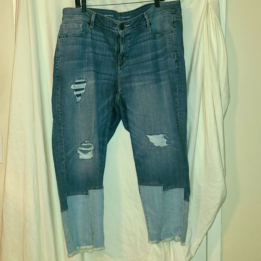Patchwork Distressed Girlfriend Jeans From Lb - image 1